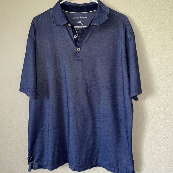 Tommy Bahama Mens Blue Polo Shirt Size Large XL - Picture 1 of 8